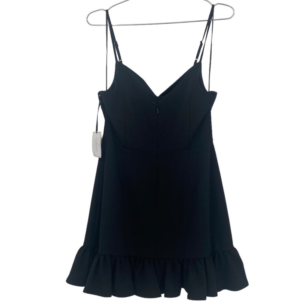 1.STATE Black Sugar Plum Dress Ruffle Hem Adjustable Straps NWT Size 10 - Picture 5 of 8